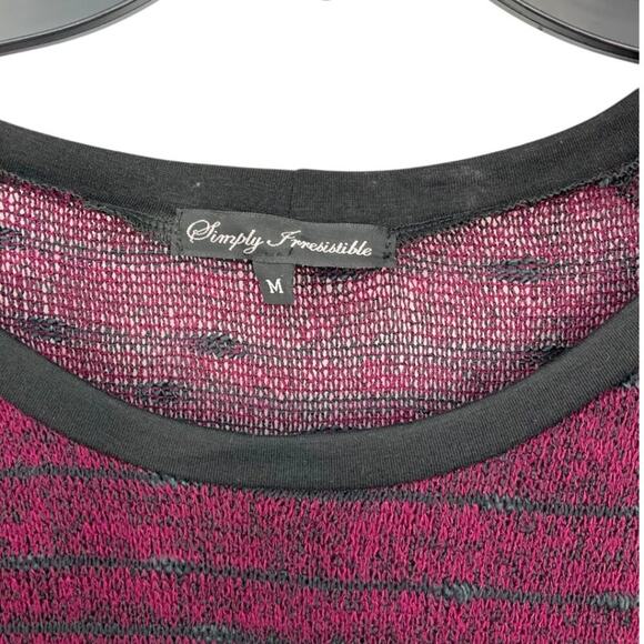 Simply Irresistible Purple Open Weave Long Sleeve Peplum Top Size Medium NWOT - Picture 3 of 6